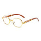 Metal Oval-Frame Sunglasses With A Wood-Grain Finish